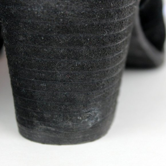 Franco Fortini Black Suede Chesney Western Heeled Ankle Boots size 8 - Picture 6 of 11